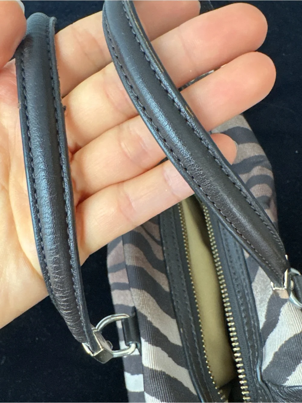 Coach Zebra-Print Canvas Satchel in Brown and Tan